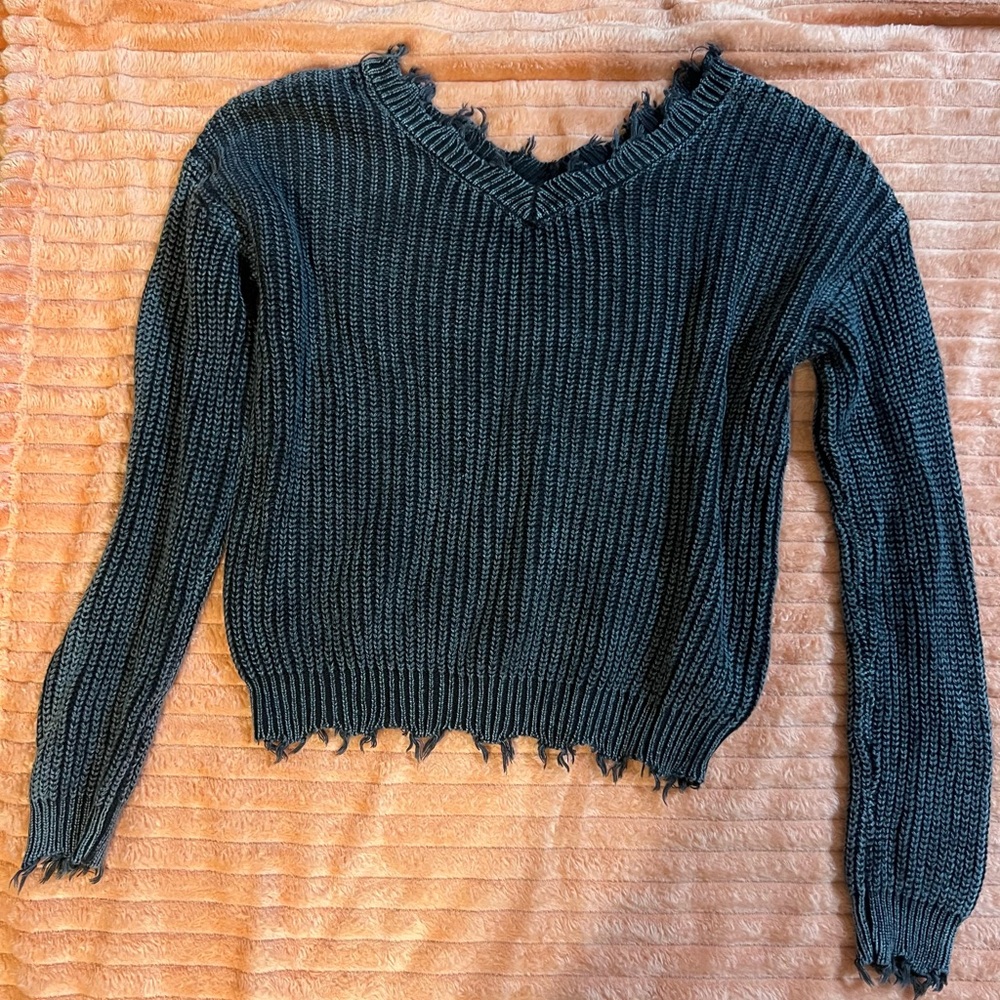 Distressed sweater girls large. Excellent condition